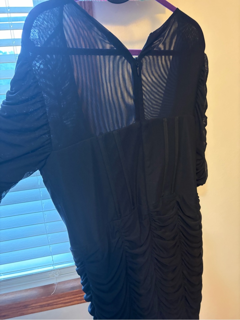 City Chic Black Sheer Plus Size 16 Midi Dress